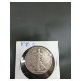 1945 S walking liberty half dollar