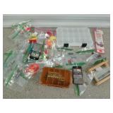 Asst tackle boxes, lures, fishing line, etc