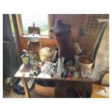 Ball to floor contents sewing machine glassware