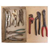 Adjustable pliers, cutters, pipe wrench