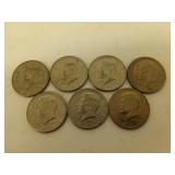 7 ct 1971 Kennedy half dollars