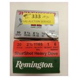 32 rds 20 ga 2 3/4" heavy dove/game loads