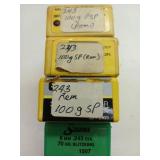 4 boxes 243 REM, 6mm bullets