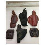Asst leather and canvas holsters
