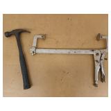 12" welding clamp, Estwing hammer