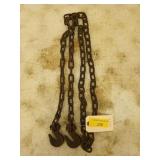 6 1/2 ft 1/8" chain w/ 2 hooks