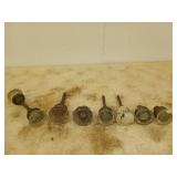 Asst antique glass door knobs