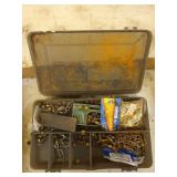 Small plastic tackle box of barrel swivels,