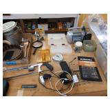 Greenlee voltage detector, hand saw, Hastings