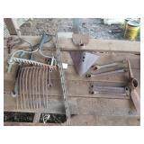 Collection of rusty wall art, 6 ft T post