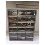 18 bin plastic organizer of asst gun parts,