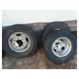 3 dually wheels 16" w/ 2 - 235-80R16 tires