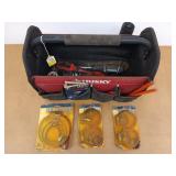 Husky tool caddy w/ hose clamps, screwdrivers,