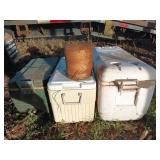 Large roll of twine, 3 asst coolers, have been
