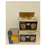 2 ceiling fan light kits, decorative wall fixture