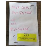 30 rough cut Oak boards: see pic for description