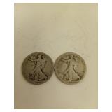 1917, 1919 walking Liberty silver half dollars
