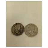 1952 Franklin silver half dollars