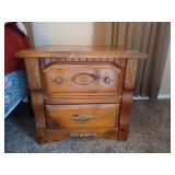Pine two drawer nightstand 24x27x18
