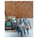 Box of lovelies, mostly paint supplies