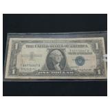 1957-B silver certificate dollar bill