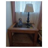 Wood end table w/ glass insert 21x27x21 & table