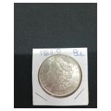 1883 O brilliant uncirculated Morgan silver dollar