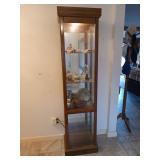Illuminated curio cabinet w/ 3 glass shelves