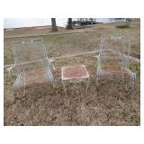 Wrought iron rockers and table 14 x 16 x 16