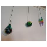 3 hanging glass globes