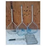 3 dip nets, grill basket