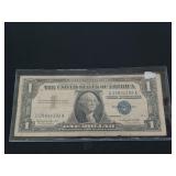 1957-B silver certificate dollar bill
