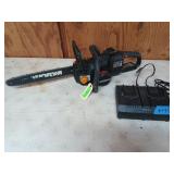 Worx 14 in battery operated chainsaw, with two