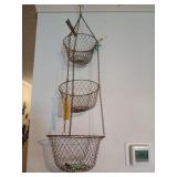 3 tier metal hanging baskets 37 x 10