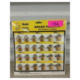 24 ct new small brass padlocks
