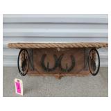 Lovely western themed shelf with hooks 9x19x8