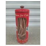 Metal Coca-Cola straw dispenser