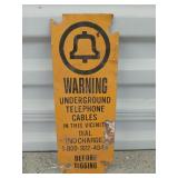 Metal telephone line sign 11x4