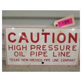 Porcelain pipeline sign 8x15