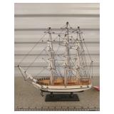 Wooden model ship 13 x 12