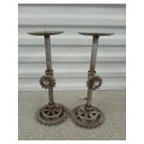 Pair of candle stands 12"