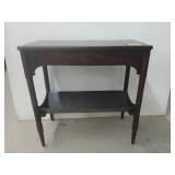 Mahogany side table with magazine rack 24x24x12