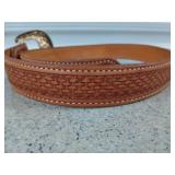 Handmade leather belt by BeJay Wright size 42
