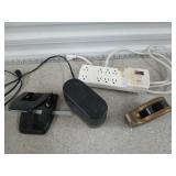 Electric pencil sharpener, two hole punch, tape