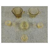 7 pcs yellow glass