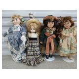8 asst porcelain dolls