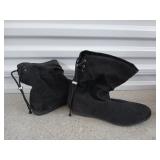 Ladies black faux suede boots size 9.5