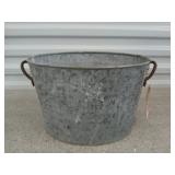 Oval galvanized bucket with handles 8x8.5x13