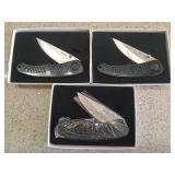 3 ct Maxam liner lock knives 3" blade