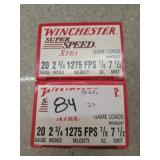 50 rds 20 ga 2 3/4" 7/8 oz 7 1/2 shot shells